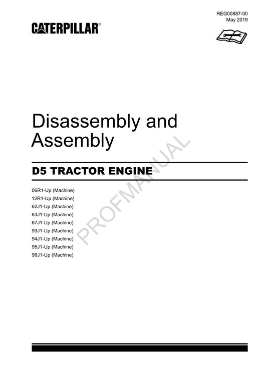 Caterpillar CAT D5 TRACTOR ENGINE Manual Disassembly Assembly