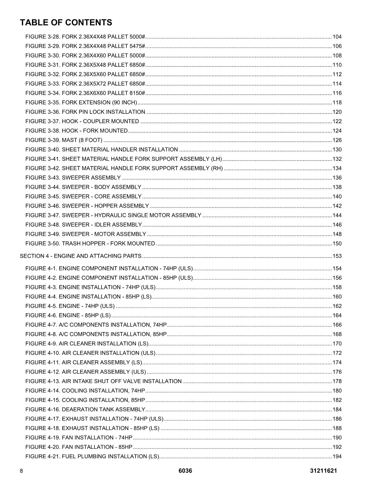 SKYTRAK 6036 Telehandler Parts Catalog Manual 31211621