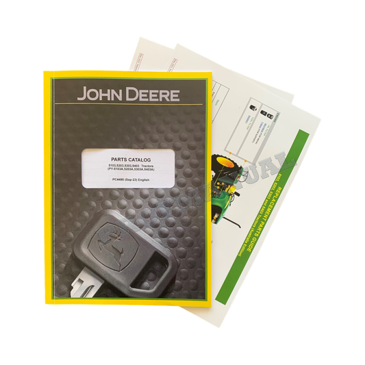 CATALOGUE DE PIÈCES DÉTACHÉES POUR TRACTEUR JOHN DEERE 5103 5203 5303 5400 MANUEL + !BONUS!