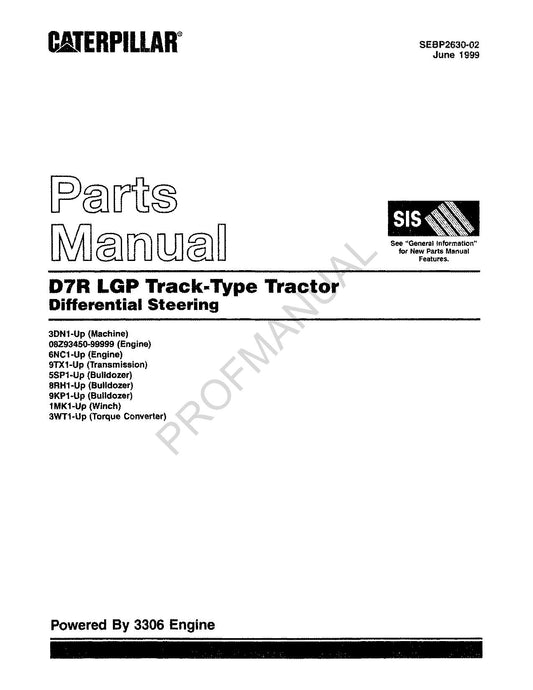 Catalogue de pièces détachées pour tracteur à chenilles Caterpillar Cat D7R LGP