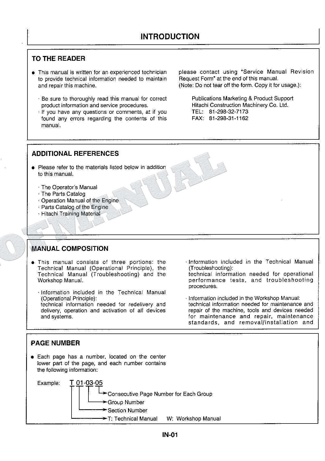 HITACHI EX300-3C EXCAVATOR Service manual Operational Principle