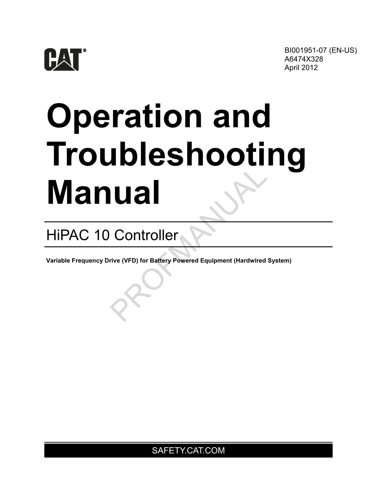 Caterpillar Cat HiPAC 10 Controller Bediener-Wartungshandbuch