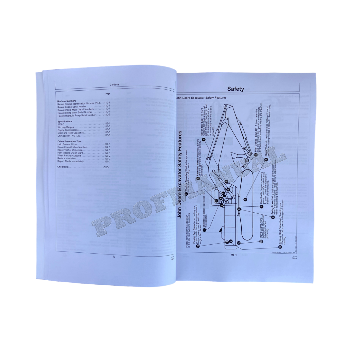 JOHN DEERE 270LC EXCAVATOR OPERATORS MANUAL