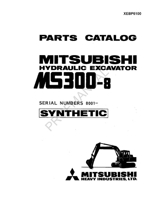 Caterpillar Cat Mitsubishi MS300 8 Hydraulic Excavator Parts Catalog Manual