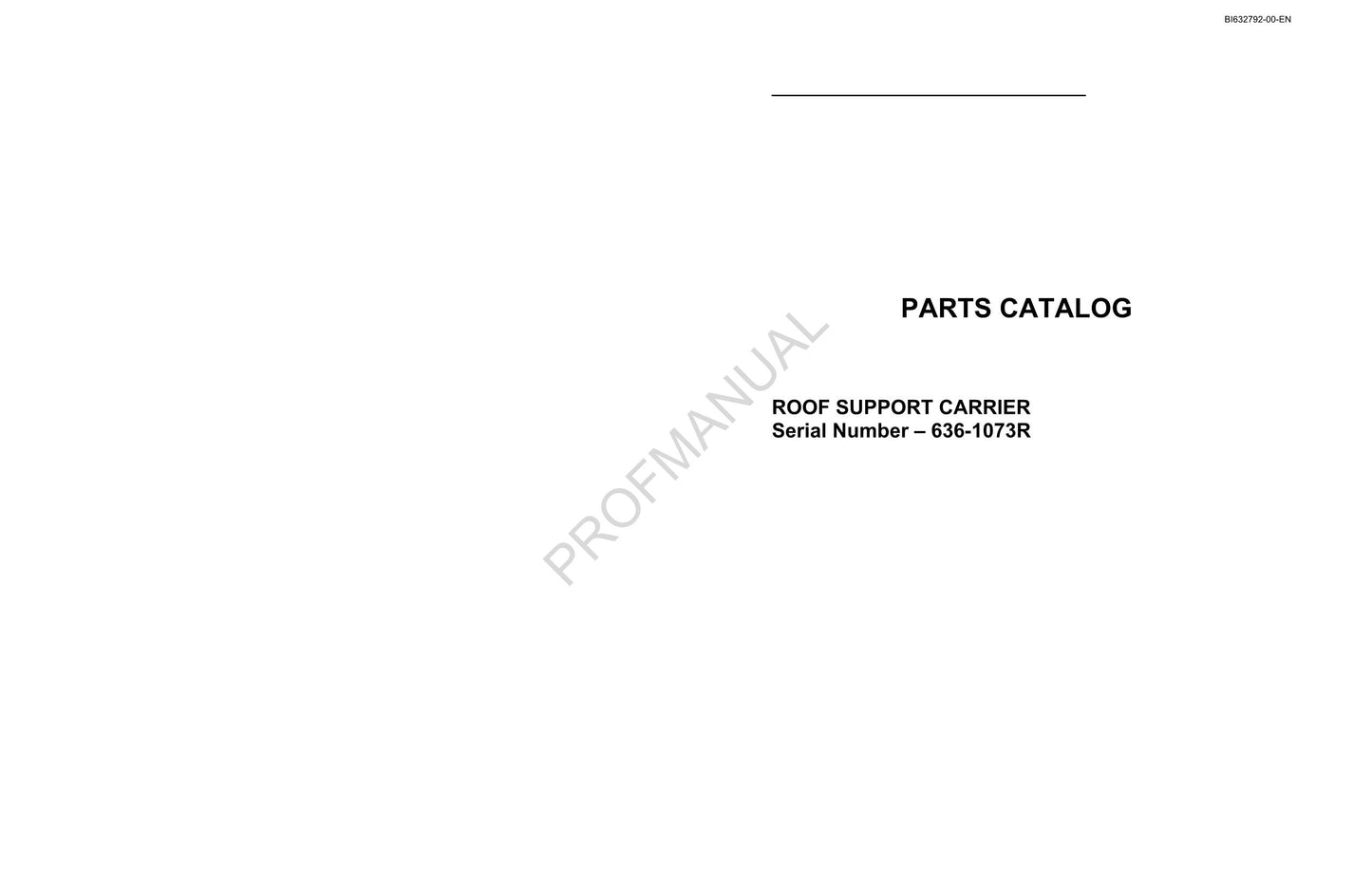 Caterpillar Cat VT636 Roof Carrier Underground Longwall Parts Catalog Manual