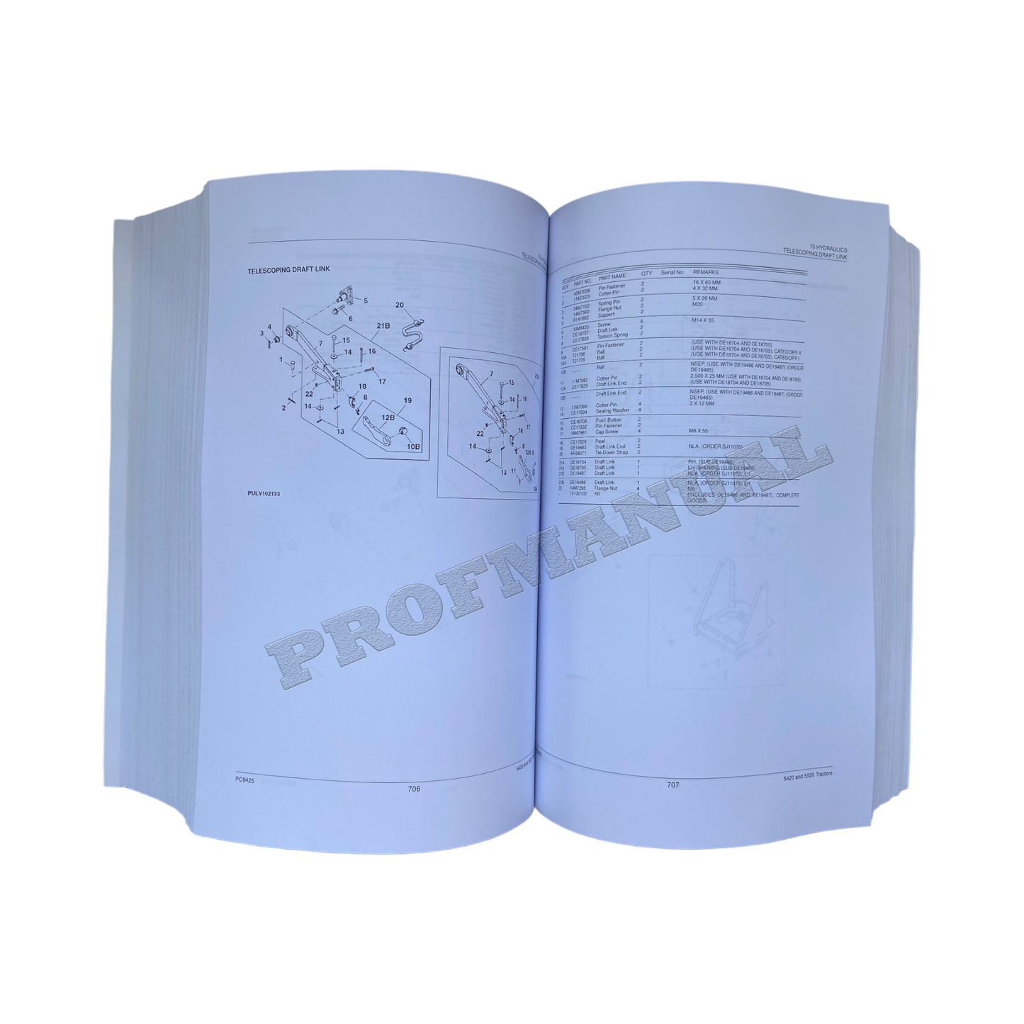 JOHN DEERE 5420 5520 TRAKTOR ERSATZTEILE KATALOGHANDBUCH 