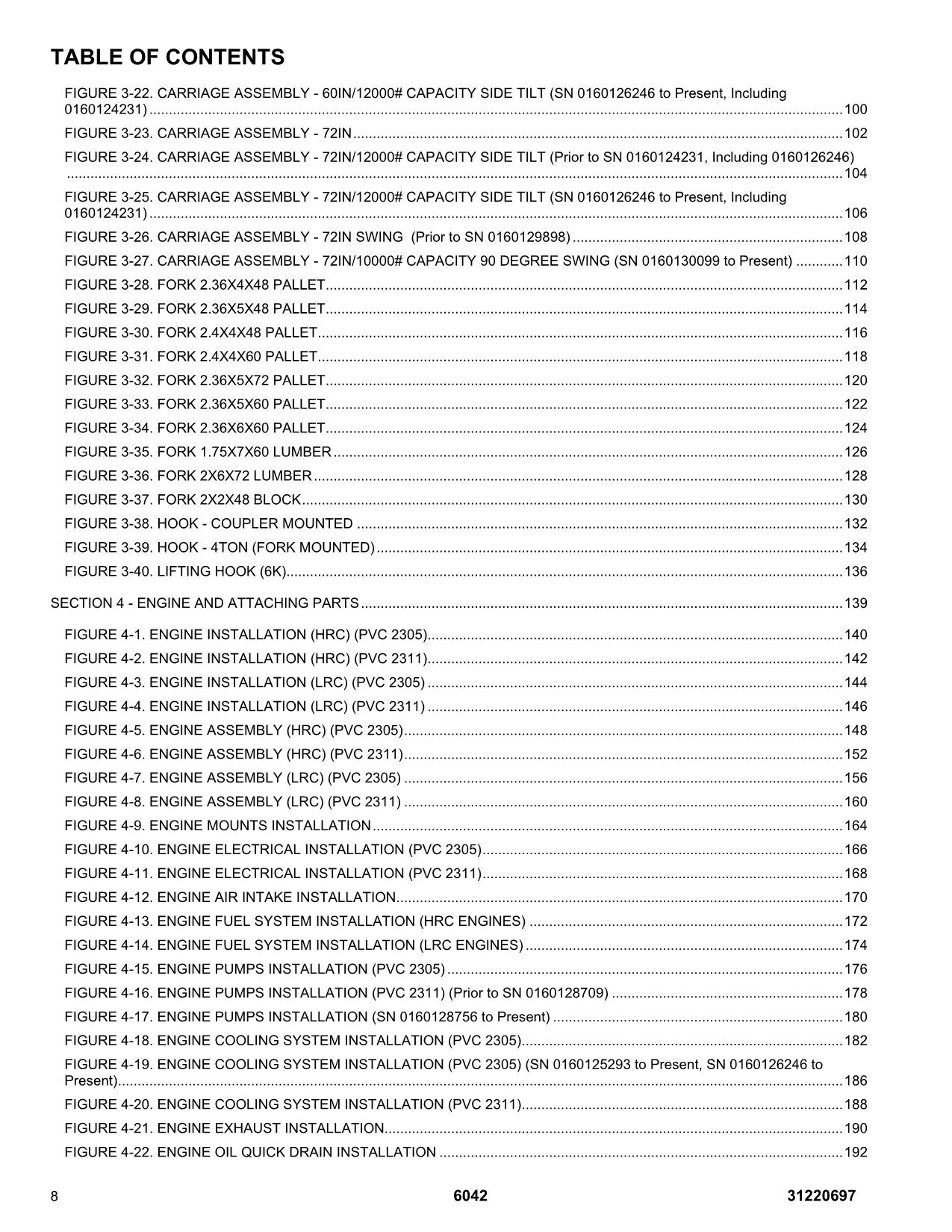 SKYTRAK 6042 Telehandler Parts Catalog Manual 31220697