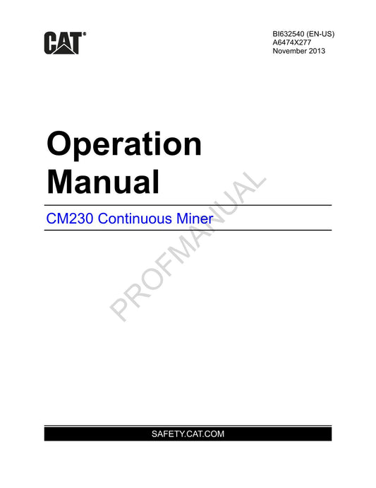 Caterpillar Cat CM230 Operation Manual Operators Maintenance Manual