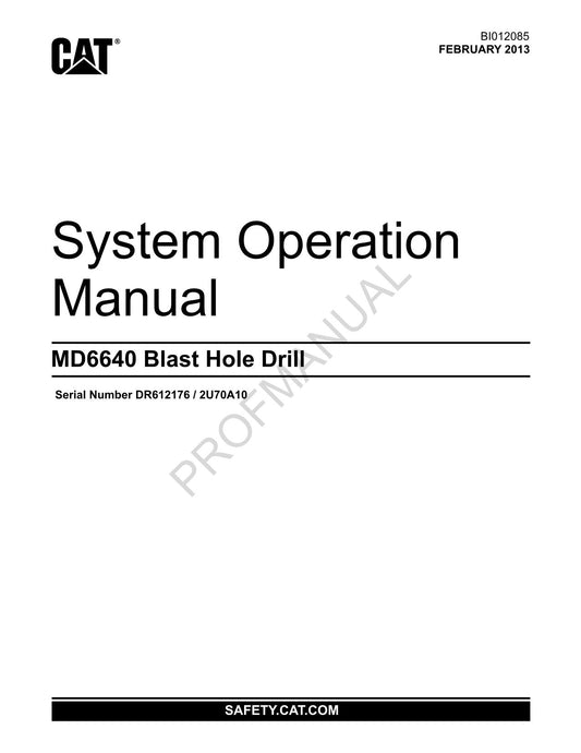 Caterpillar Cat MD6640 Sprenglochbohrer BEDIENUNGS- UND WARTUNGSHANDBUCH BI012085