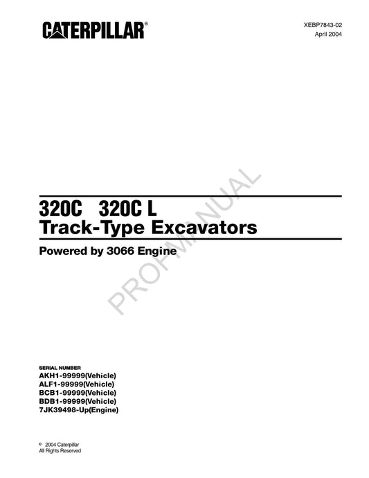 Caterpillar Cat 320C 320C L Raupenbagger Ersatzteilkatalog Handbuch XEBP7843