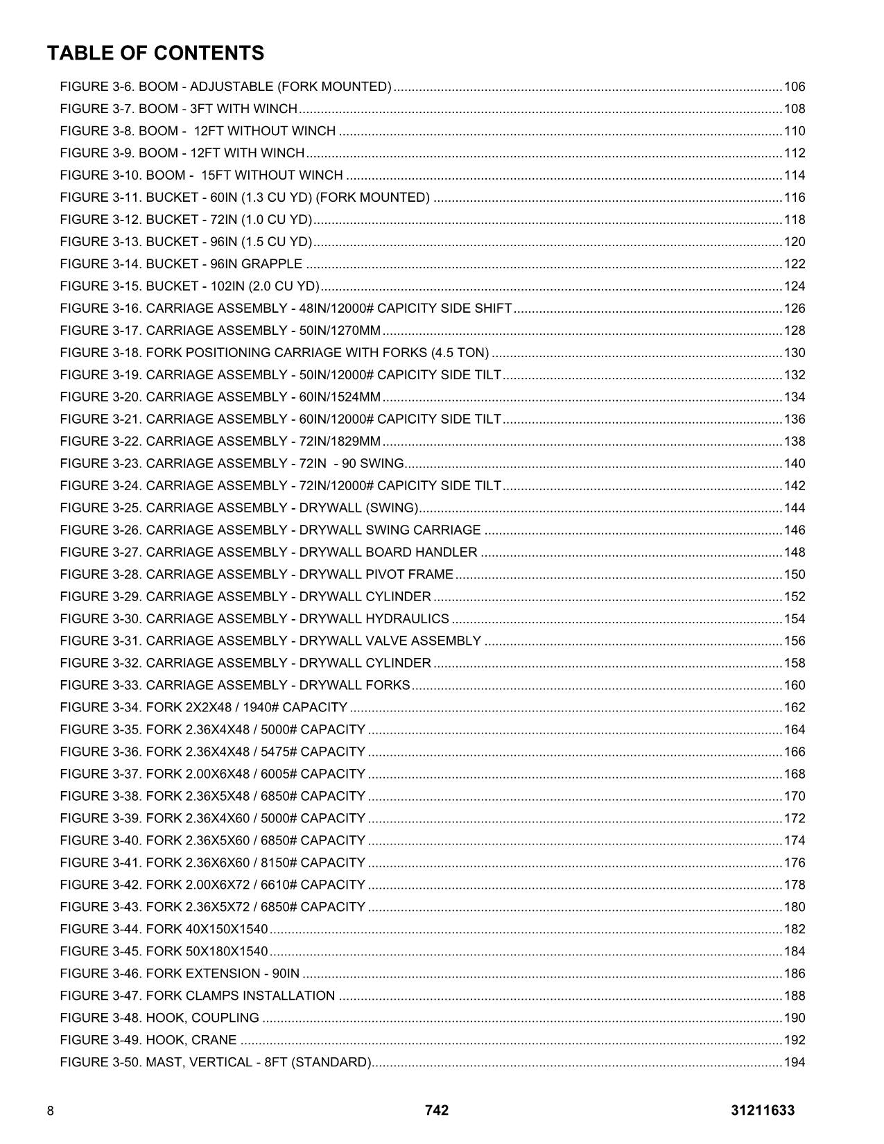 SKYTRAK 742 Telehandler Parts Catalog Manual