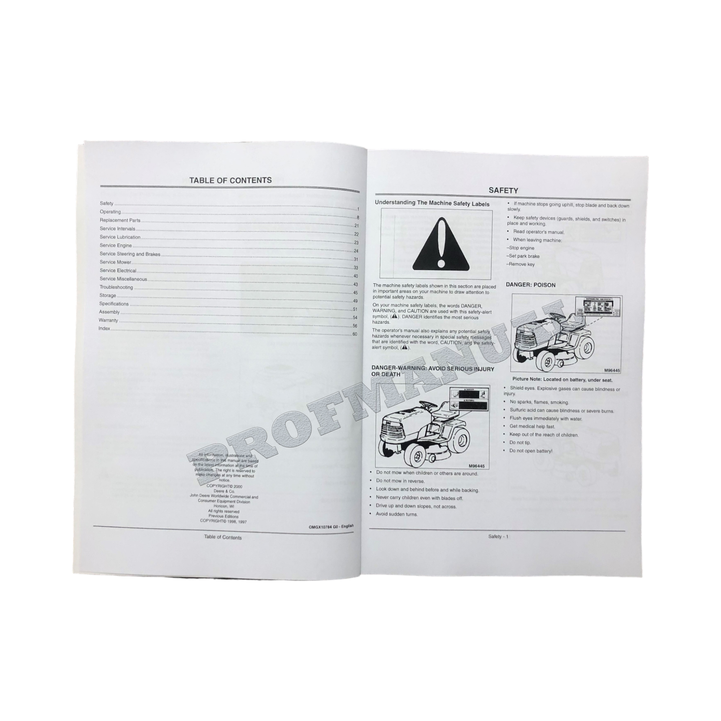 MANUEL D'UTILISATION DU TRACTEUR JOHN DEERE S1642 S1742 S2046 020001-