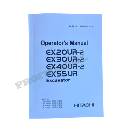 HITACHI EX30UR-2 EX20UR-2 EX40UR-2 EX55UR BAGGER-BETRIEBSHANDBUCH