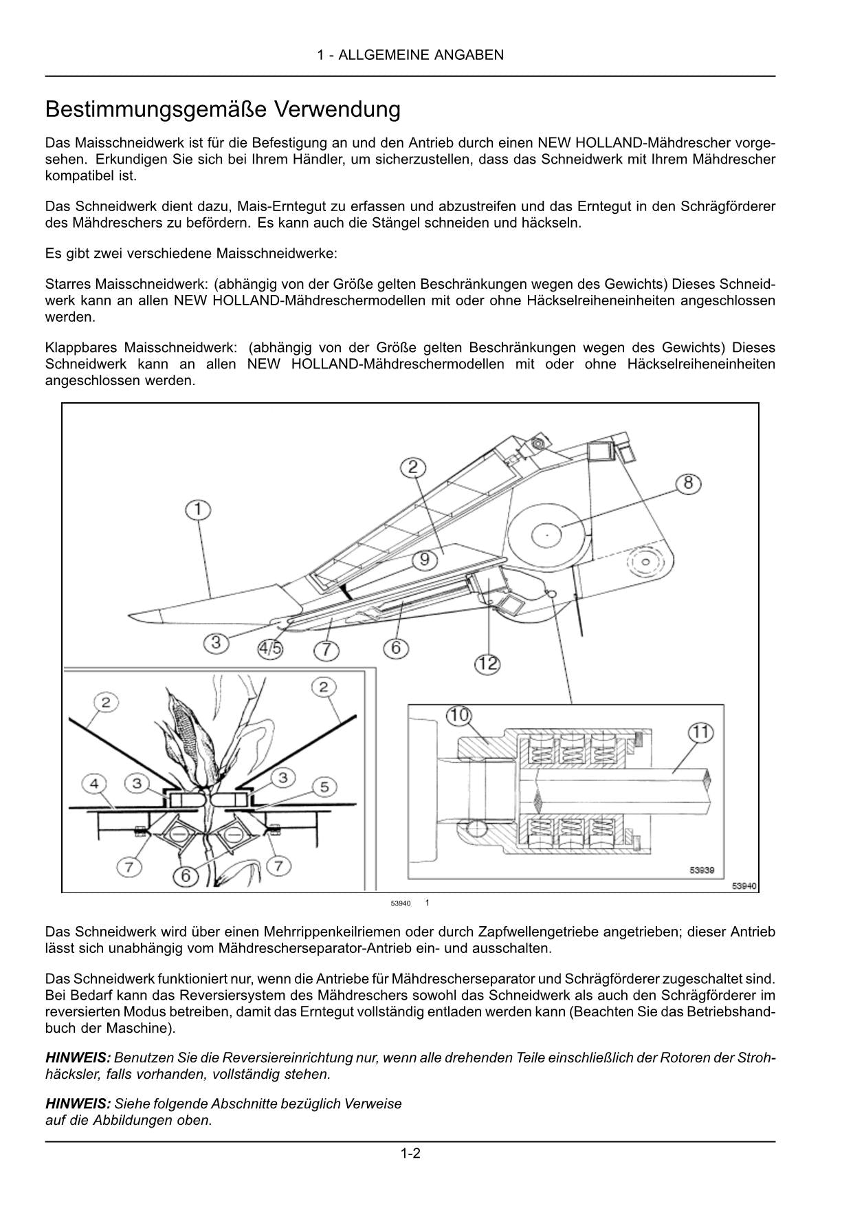 New Holland 980CF 06 980CF 08 Maisschneidwerk Manuel d'instructions