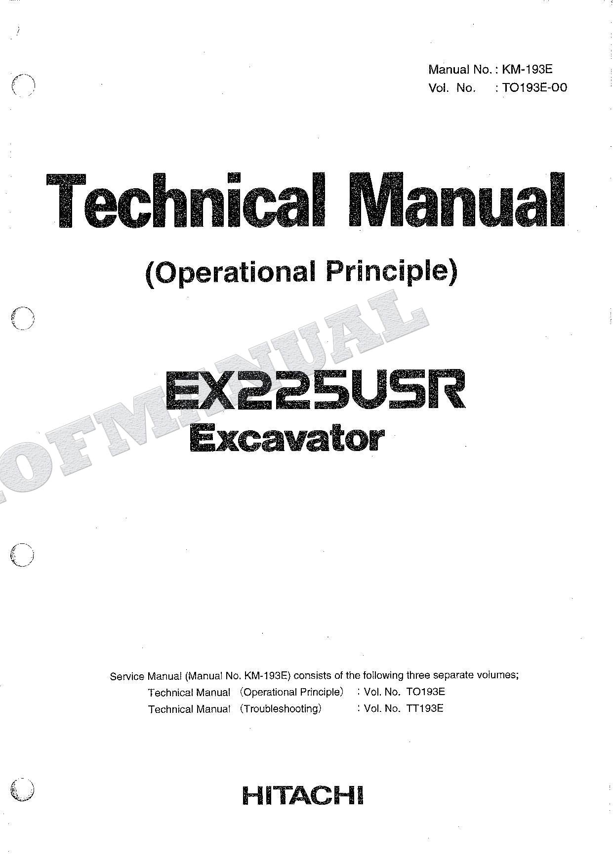 HITACHI EX225USR EXCAVATOR Service manual Operational Principle