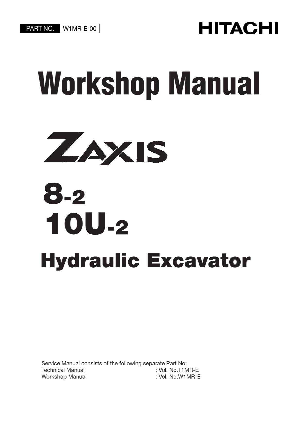 Hitachi ZX8-2 ZX10U-2 Excavator Workshop Service Repair manual