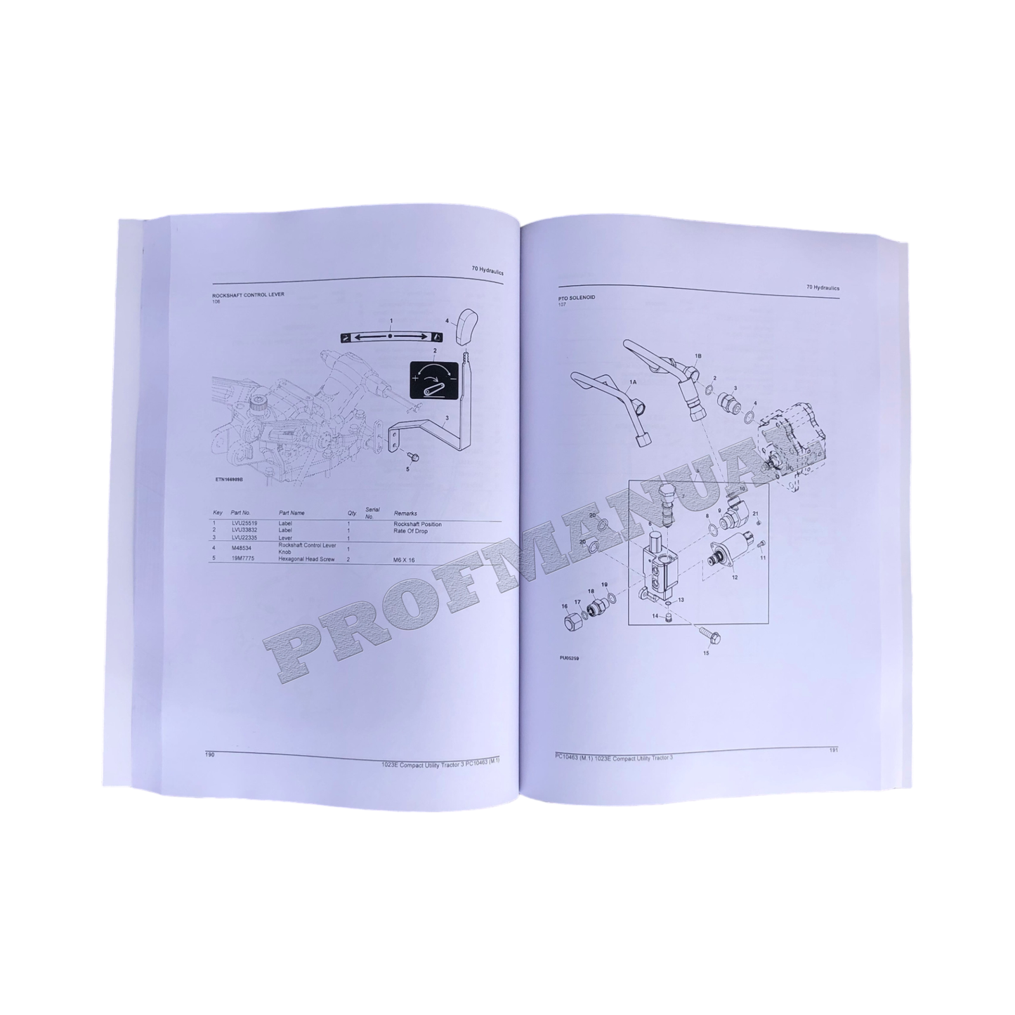 MANUEL DU CATALOGUE DES PIÈCES DU TRACTEUR JOHN DEERE 1023E #1