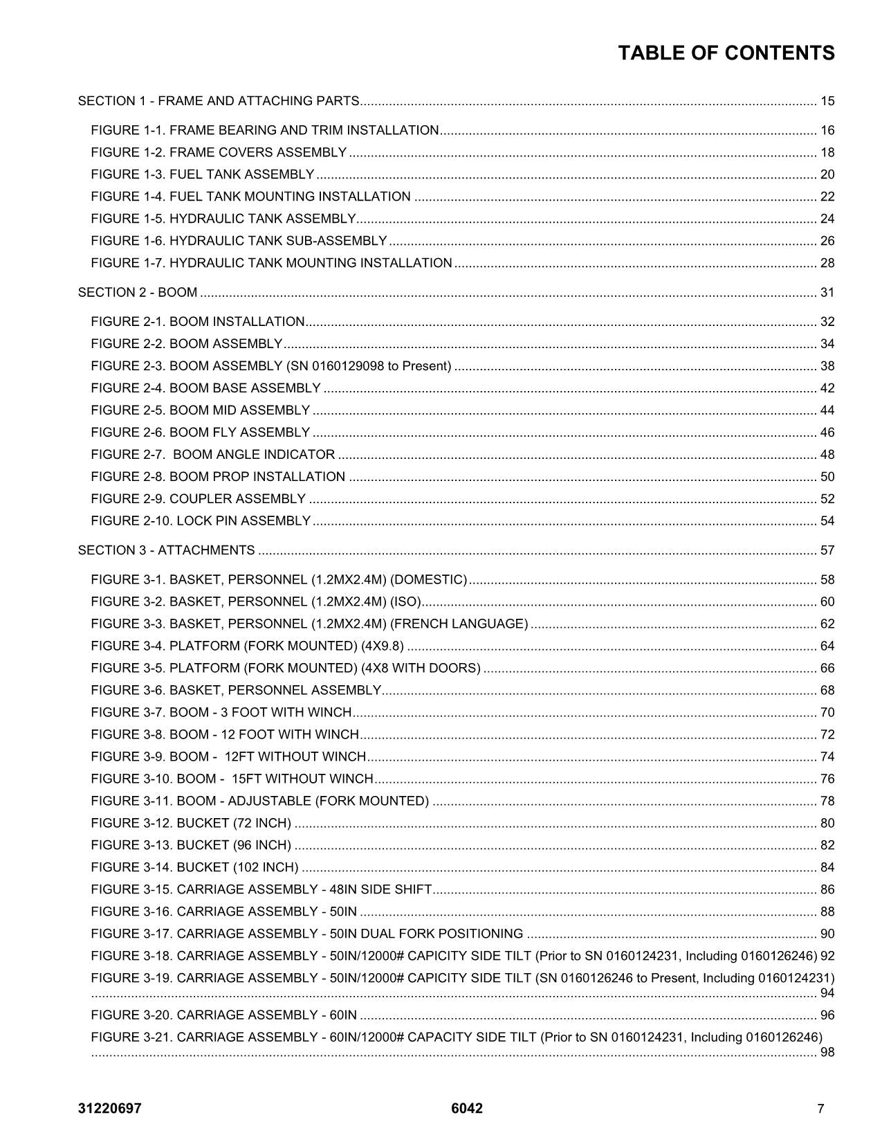 SKYTRAK 6042 Telehandler Parts Catalog Manual 31220697