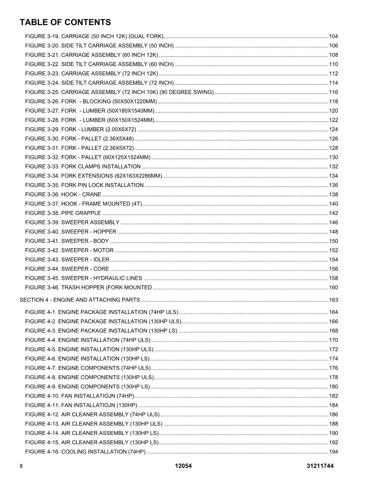 SKYTRAK 12054 Telehandler Parts Catalog Manual 31211744