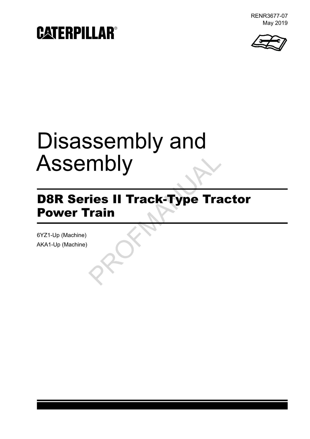 Caterpillar D8R Series 2 Track Tractor Power Train Manual Disassembly Assembly