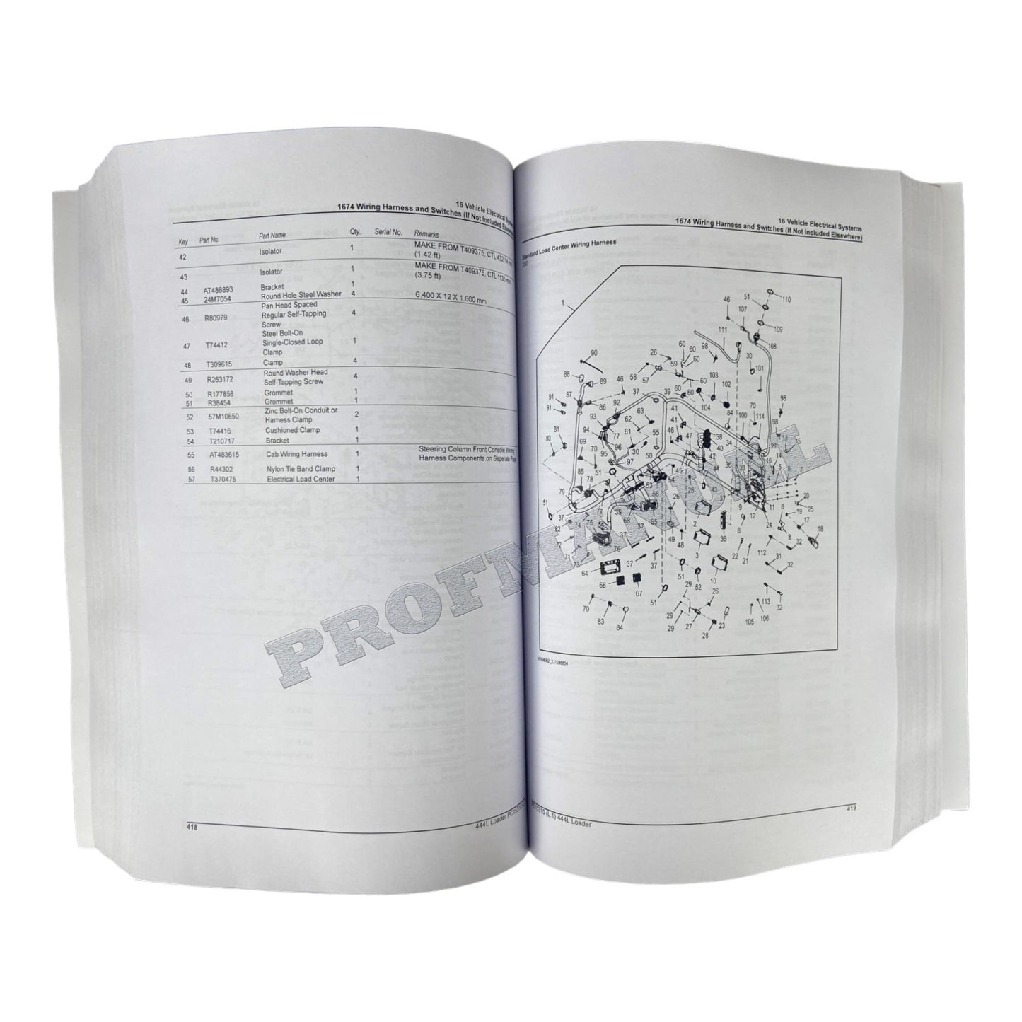 JOHN DEERE 444L LADER ERSATZTEILKATALOGHANDBUCH