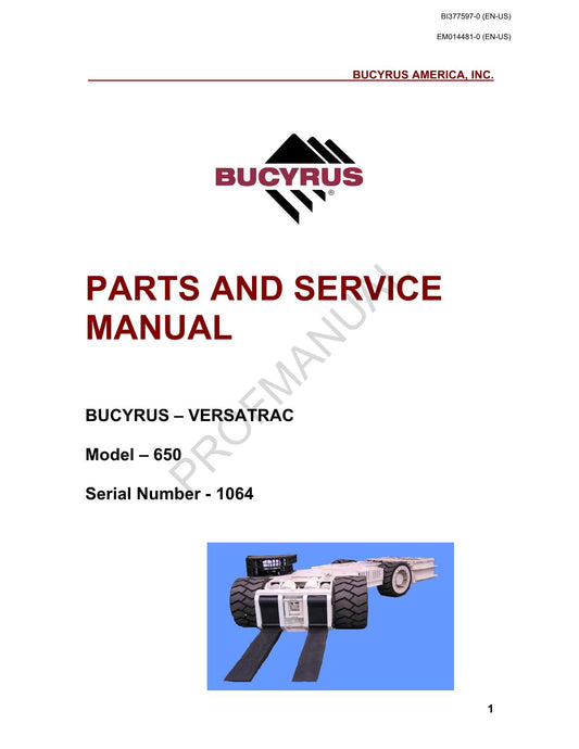 Caterpillar Cat 650 Underground Longwall Parts Catalog Manual