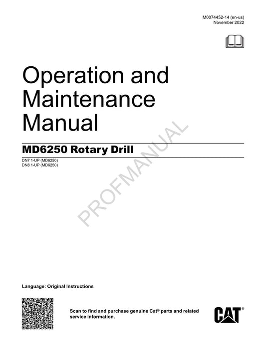 Caterpillar Cat MD6250 Drehbohrer BEDIENUNGS- UND WARTUNGSHANDBUCH