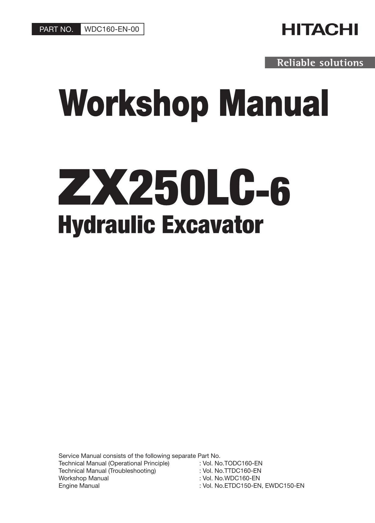 Hitachi ZX250LC-6 Excavator Workshop Service Repair manual