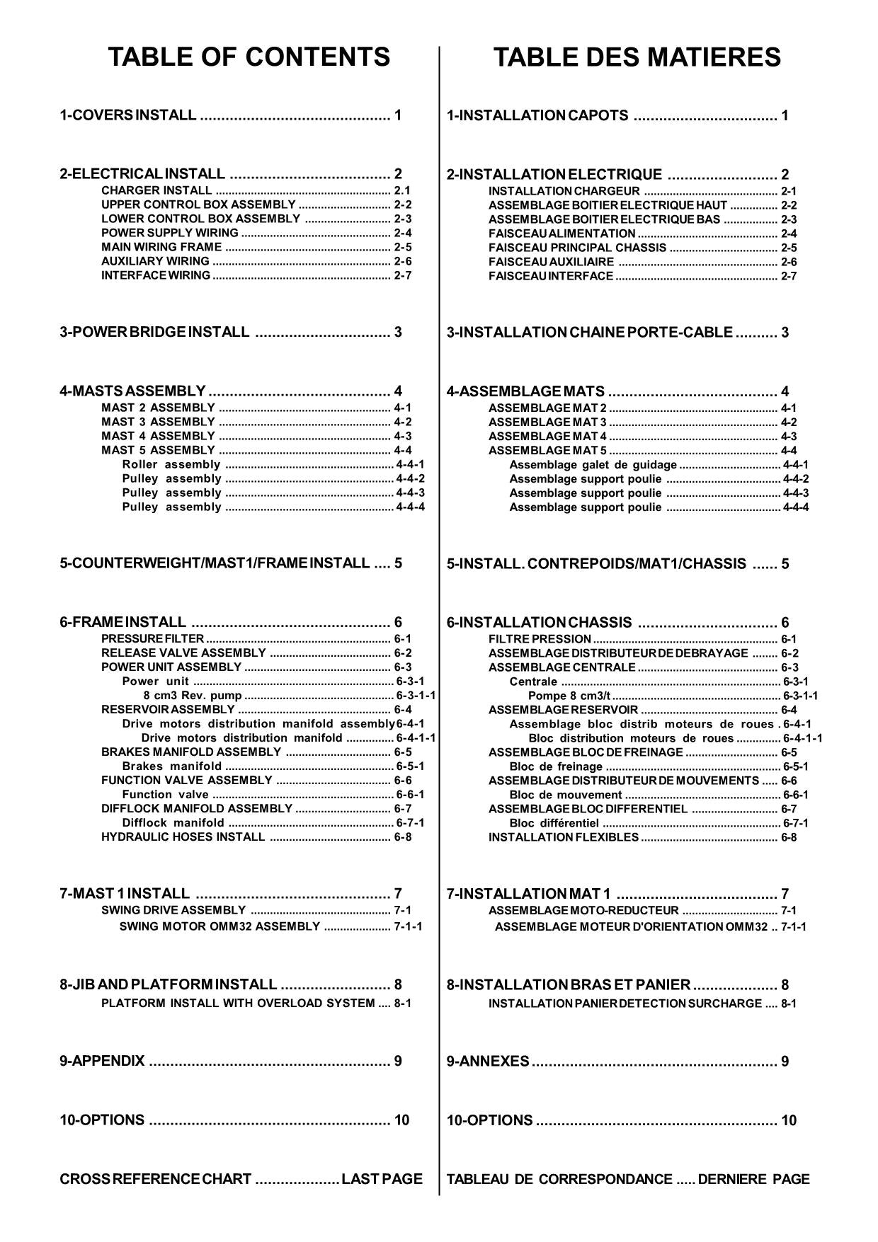 TOUCAN V2642E Vertical Lift Parts Catalog Manual Multi language