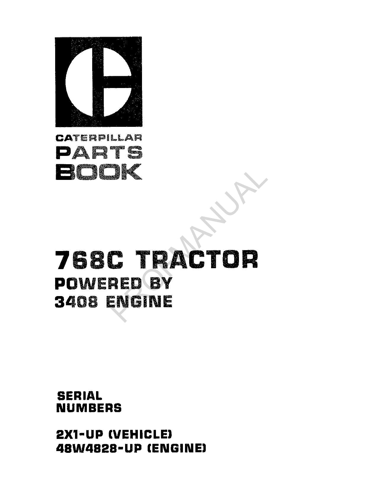 Catalogue de pièces détachées pour tracteurs tout-terrain Caterpillar Cat 768C