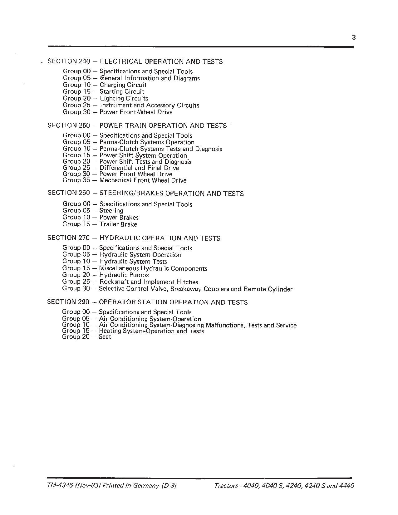 JOHN DEERE 4040 4040S 4240 4240S 4440 TRACTOR SERVICE MANUAL