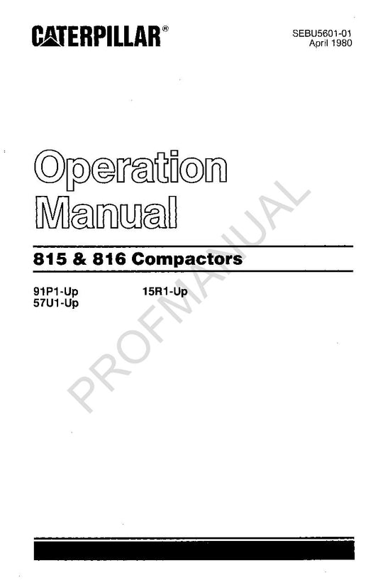 Manuel d'entretien des opérateurs de compacteurs Caterpillar 815 816