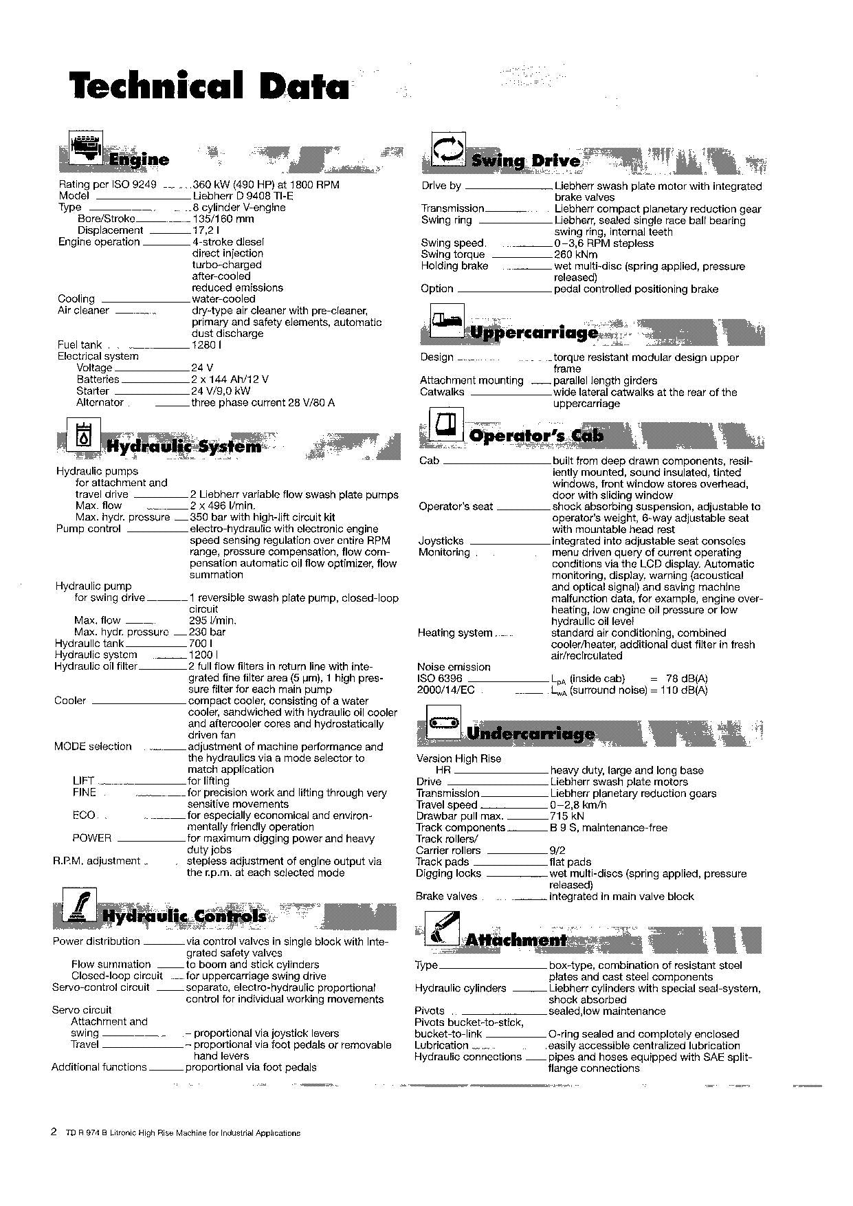 Liebherr A974 B LITRONIC Hydraulikbagger Betriebsanleitung Wartungsanleitung