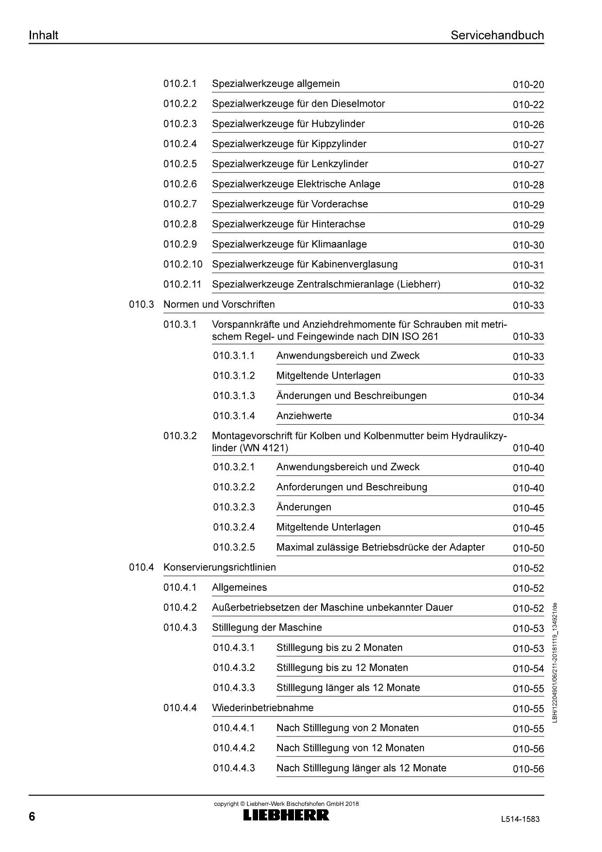 Liebherr L514 1583 Radlader Reparaturhandbuch Werkstatthandbuch