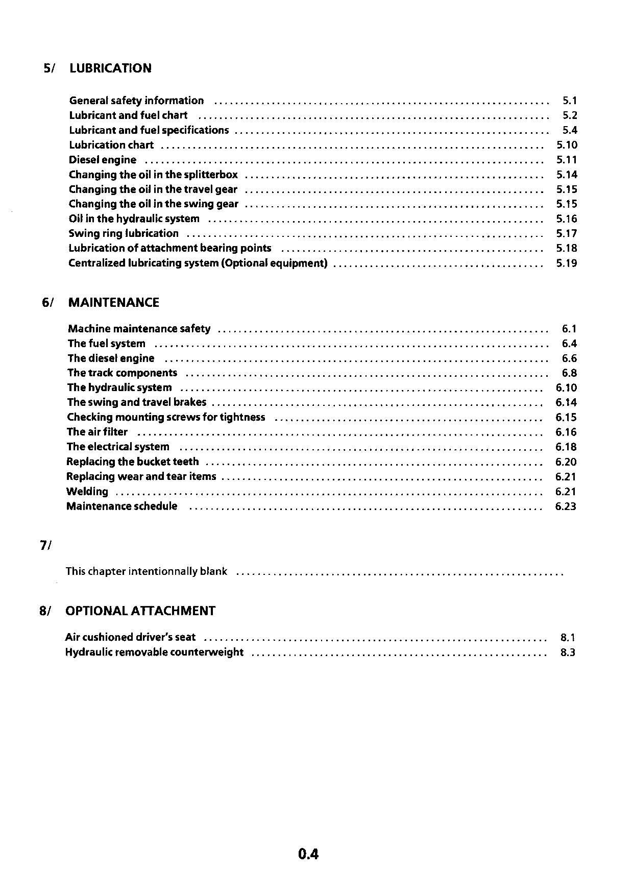 Liebherr R964 Litronic Excavator Operators manual