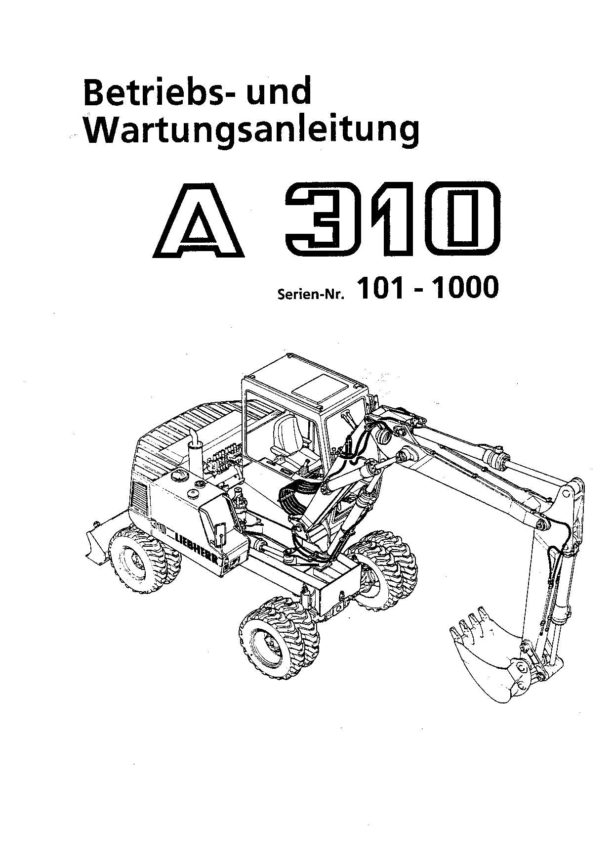 Liebherr A310 Hydraulikbagger Manuel d'instructions Manuel d'entretien