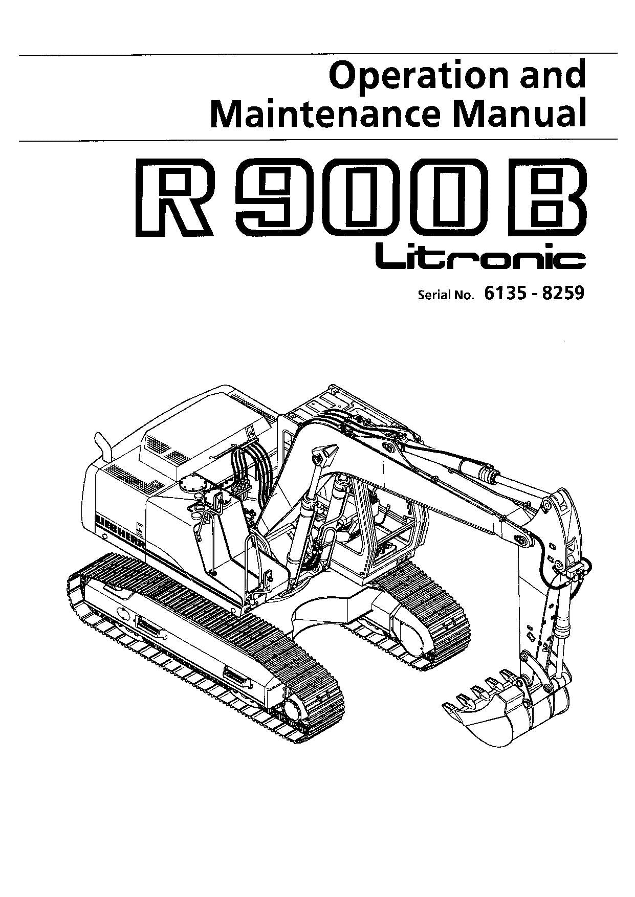 Manuel d'utilisation de la pelle Liebherr R900 B Litronic