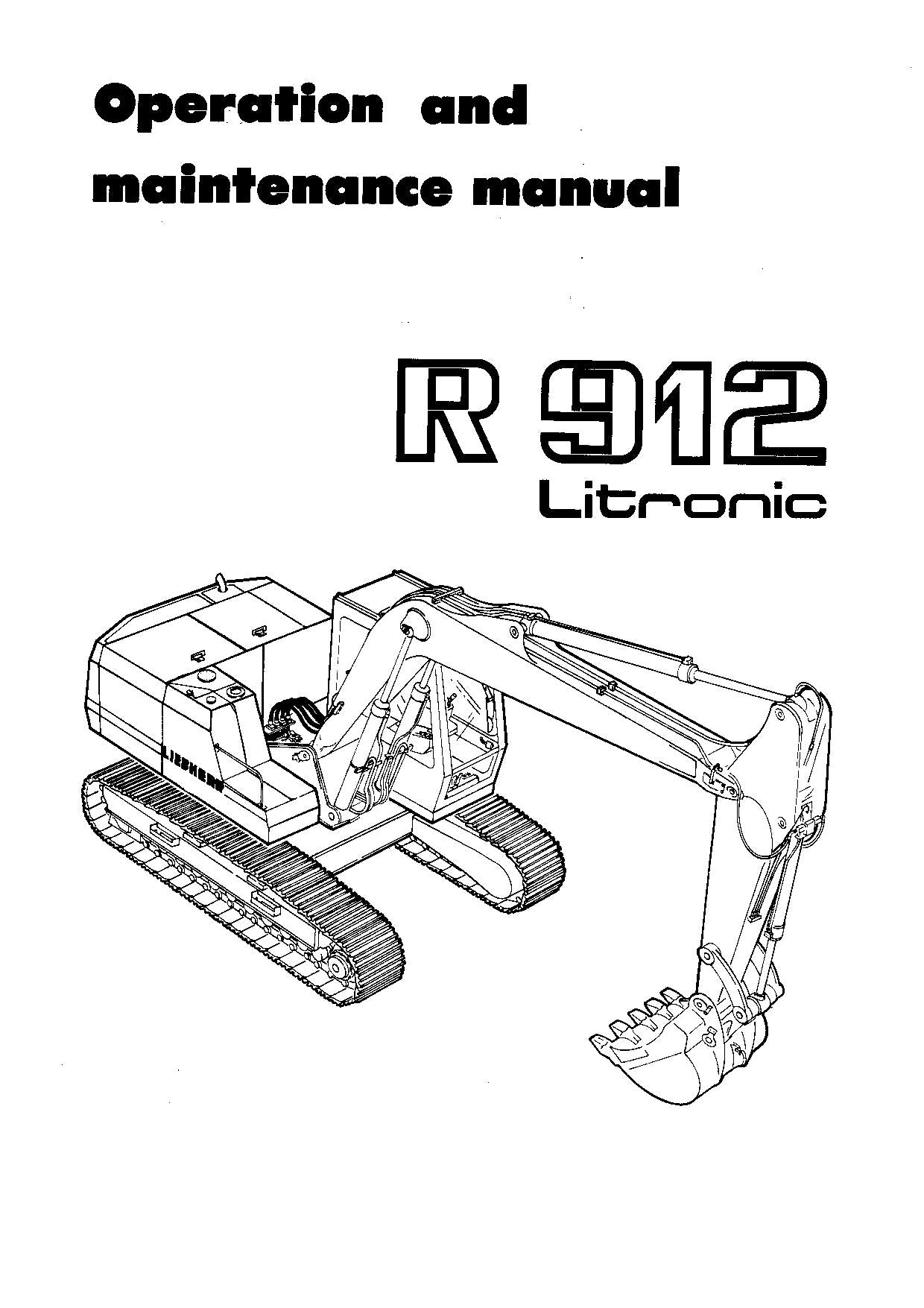 Liebherr R912 Litronic Excavator Operators manual