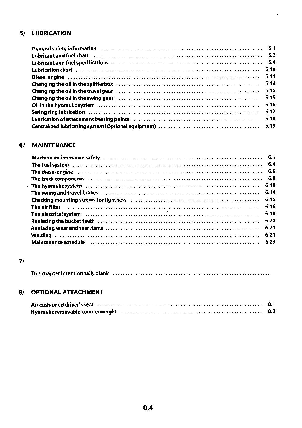 Liebherr R954 Litronic Excavator Operators manual serial 101