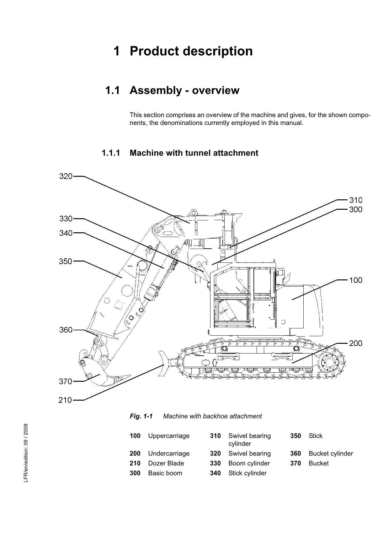 Liebherr R924 Compact-Tunnel Excavator Operators manual serial 21909