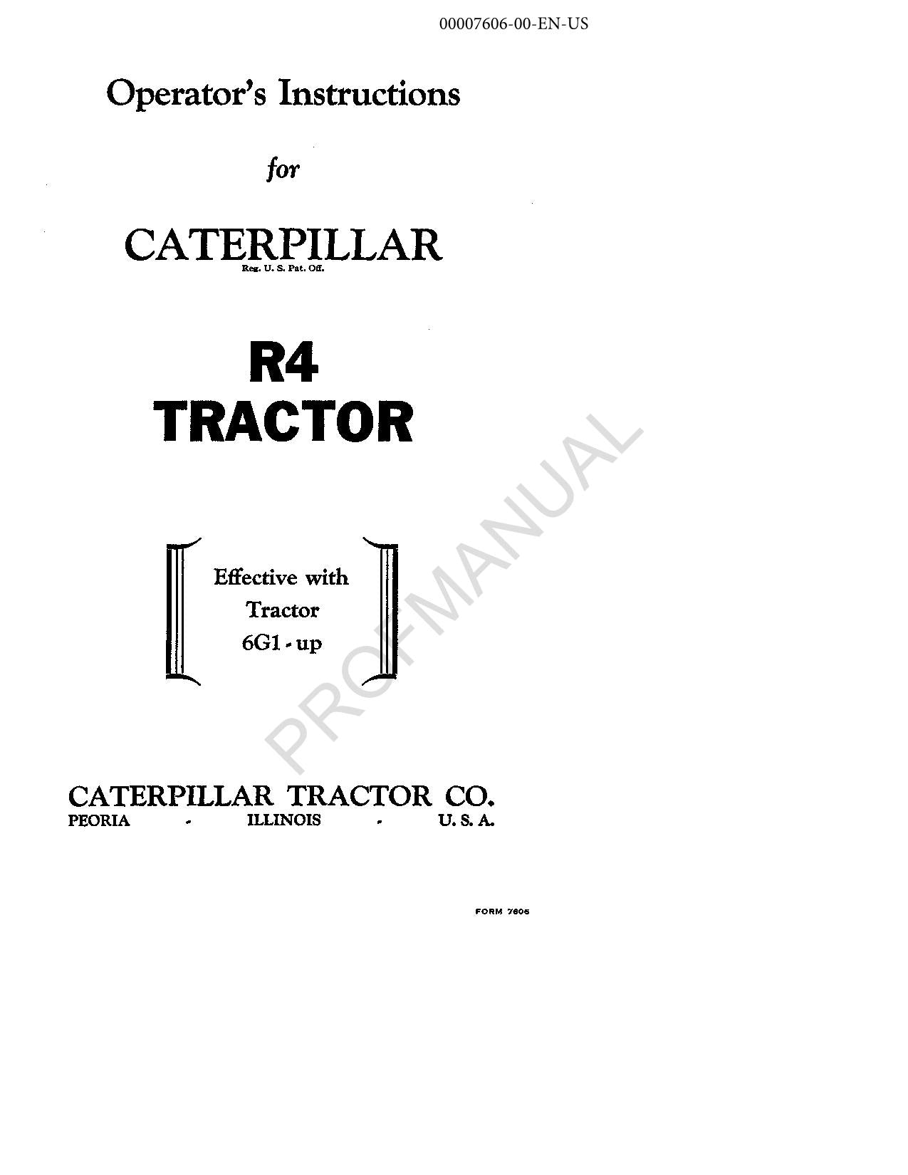 Manuel d'entretien du tracteur Caterpillar R4