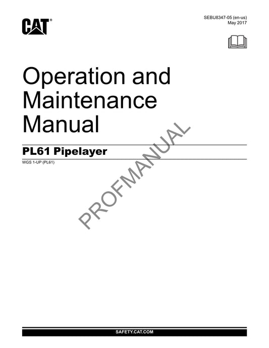 Caterpillar PL61 Pipelayer Operators Maintenance Manual