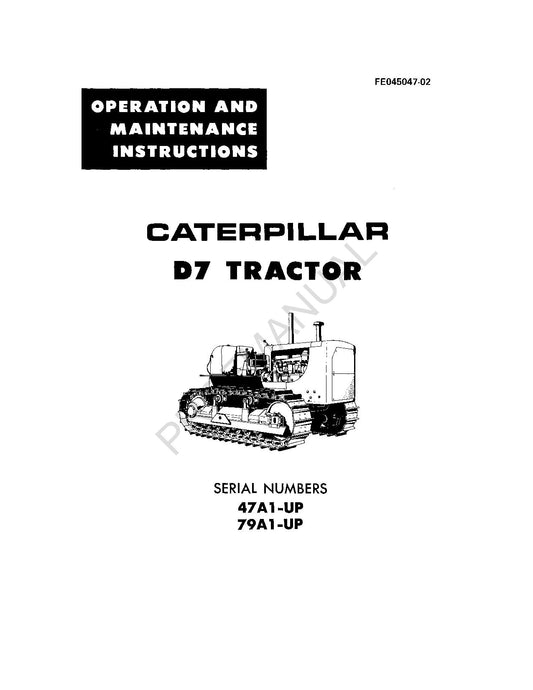 Manuel d'entretien du tracteur Caterpillar D7