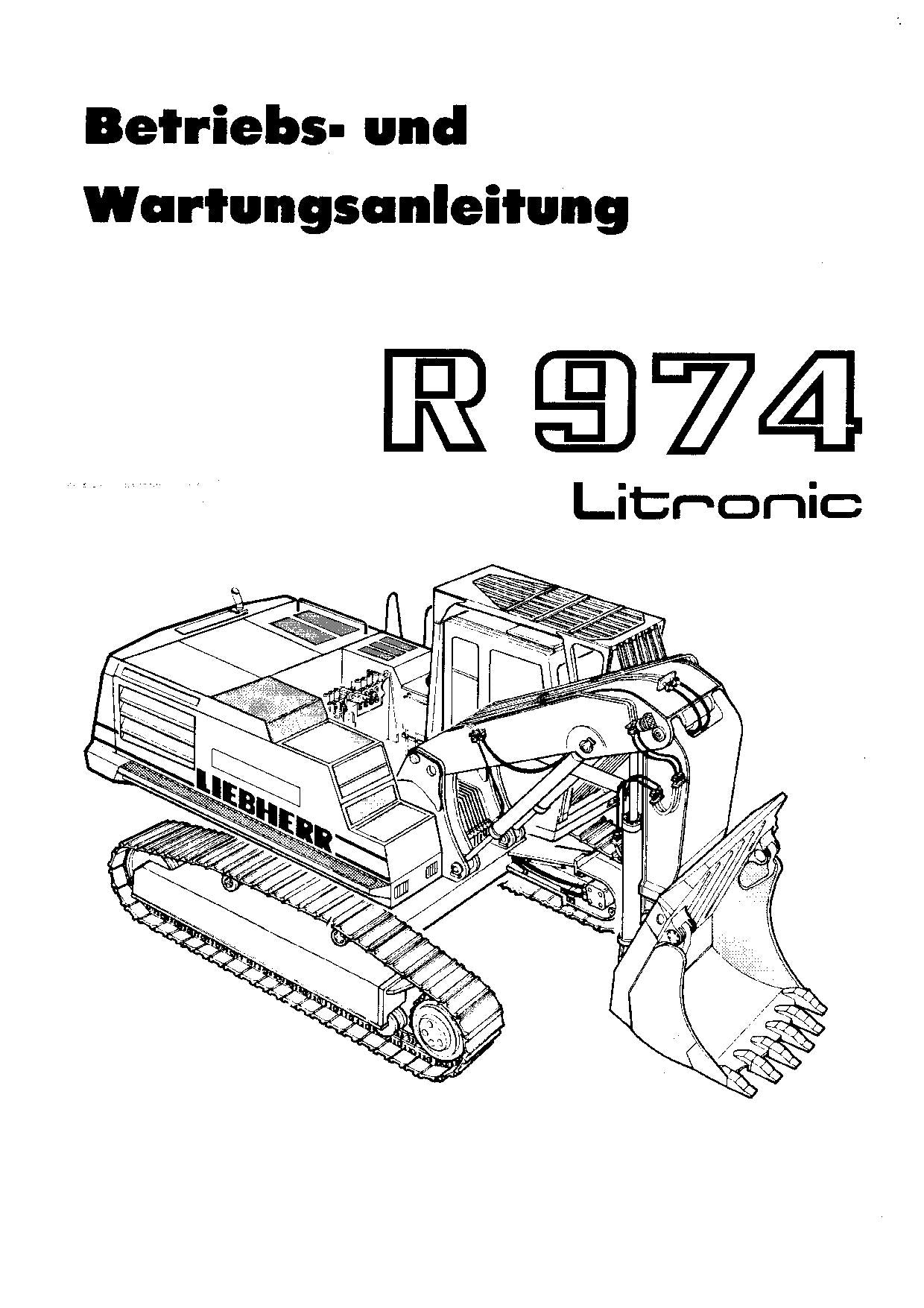 Liebherr R974 B Litronic Hydraulikbagger Betriebsanleitung Wartungsanleitung 486