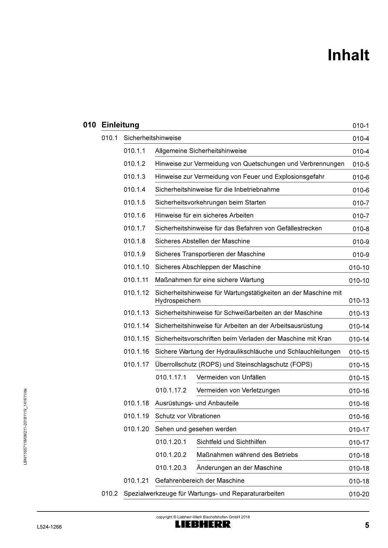 Liebherr L524 1266 Radlader Reparaturhandbuch Werkstatthandbuch