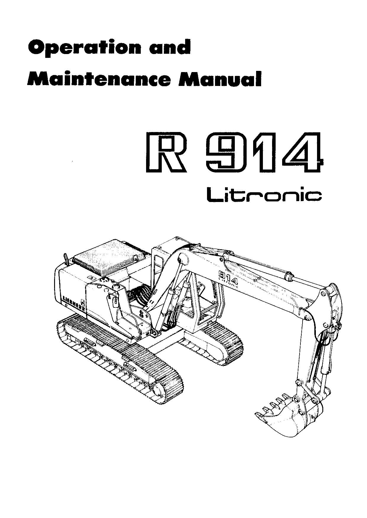 Manuel d'utilisation de la pelle Liebherr R914 Litronic série 6001