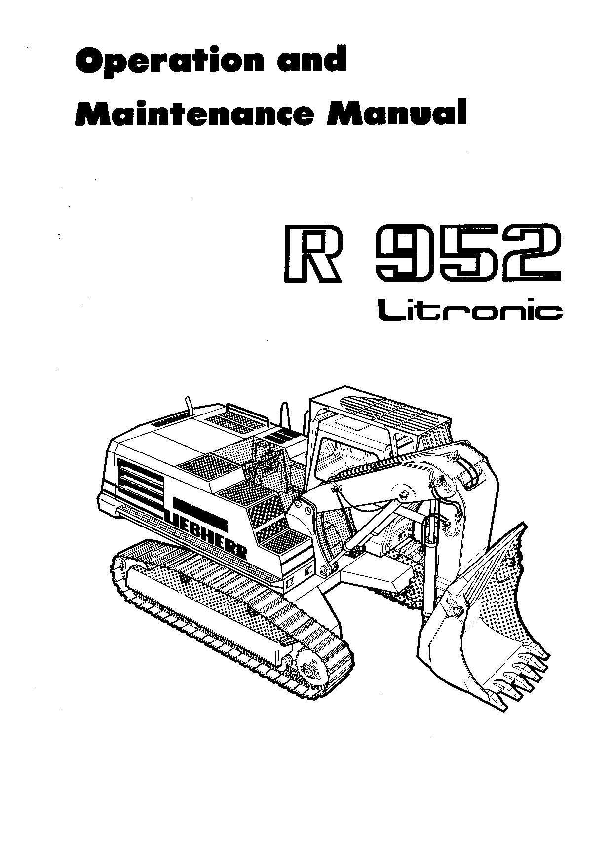 Liebherr R952 Litronic Excavator Operators manual