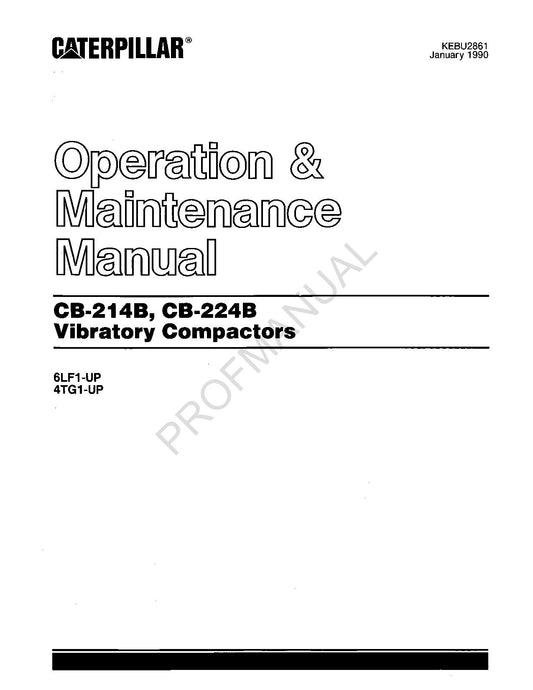 Caterpillar CB 214B CB224B Vibrationsverdichter Bediener Wartungshandbuch