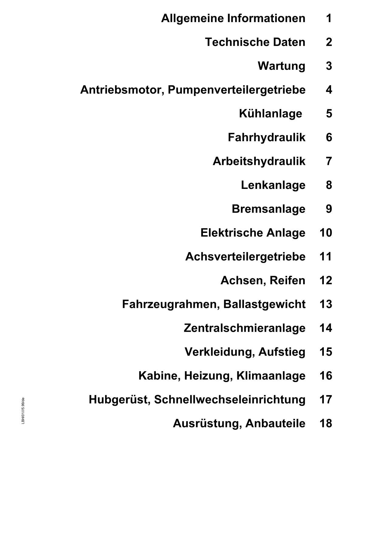 Liebherr L544 L564 L574 L580 Radlader Reparaturhandbuch Werkstatthhandbuch