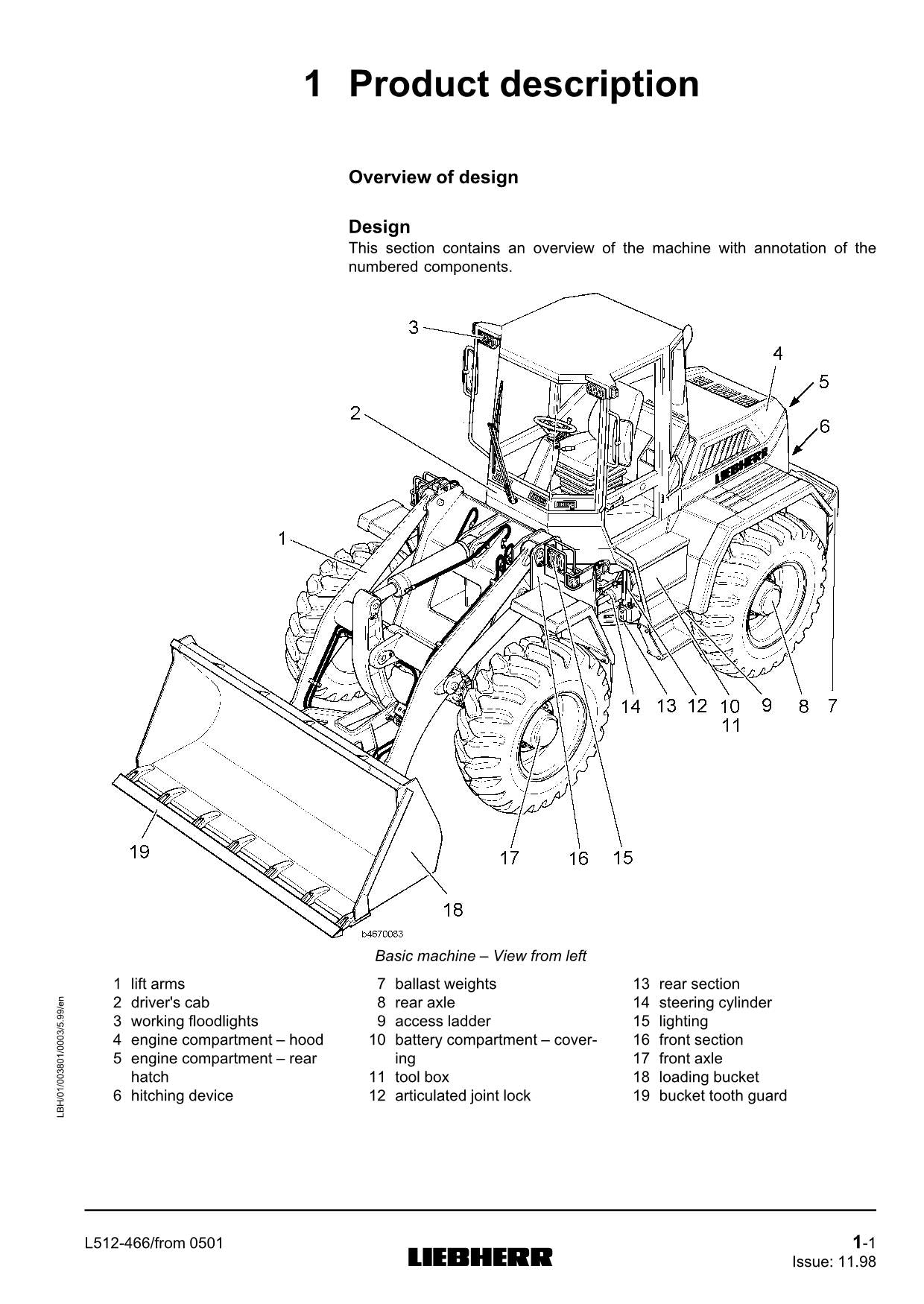 Liebherr L512 Stereo Wheel Loader Operators manual